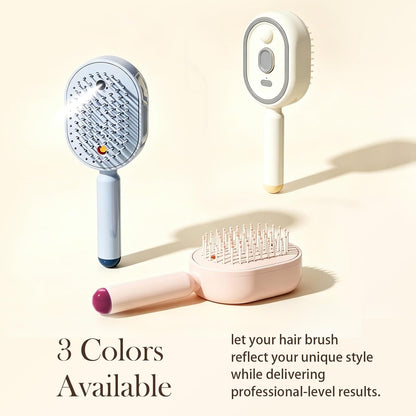 Electric Spray Air Cushion Massage Comb, Self-Cleaning Anti-Tangle Hair Brush, Anti-Static Volumizing Scalp Massage Brush for Dry Frizzy Hair Care