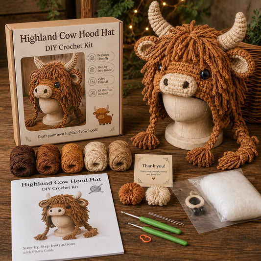 🔥 LAST DAY 49% OFF – 🐾✨ Animal Hood Hat DIY Crochet Kit | Premium Soft Yarn Materials with Step-by-Step Guide DIY Handmade Wearable Animal Character Hood 🧶🎭✨