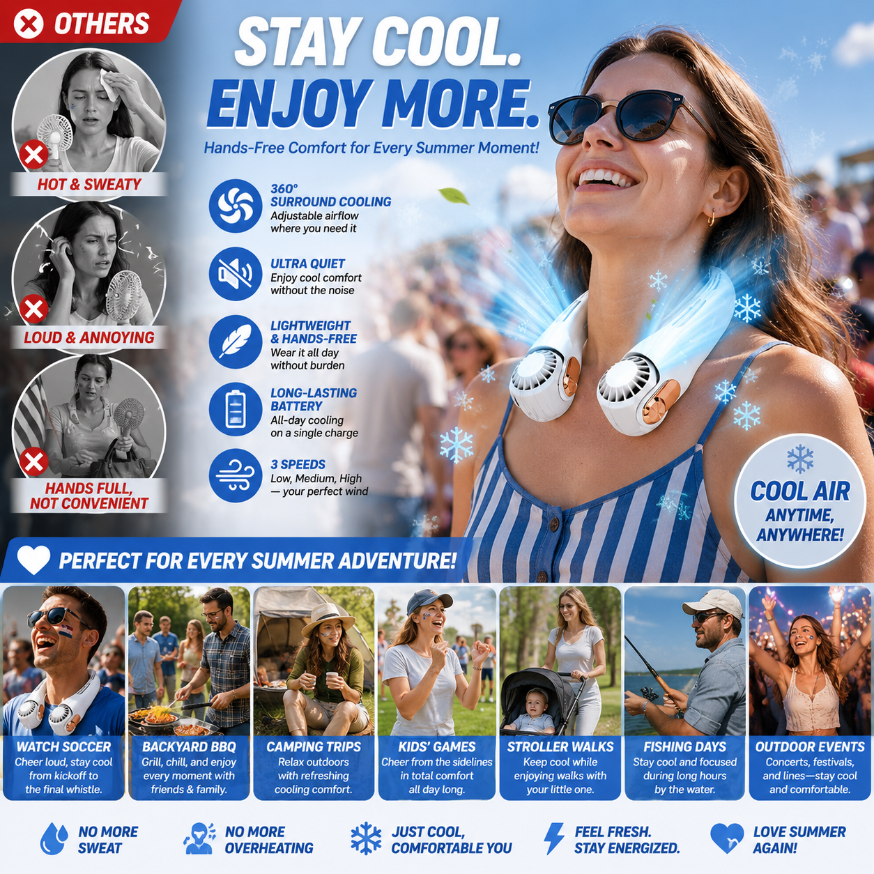 🔥 Summer Sale - Portable Neck Air Conditioner Fan ❄️ Stay Cool Anywhere