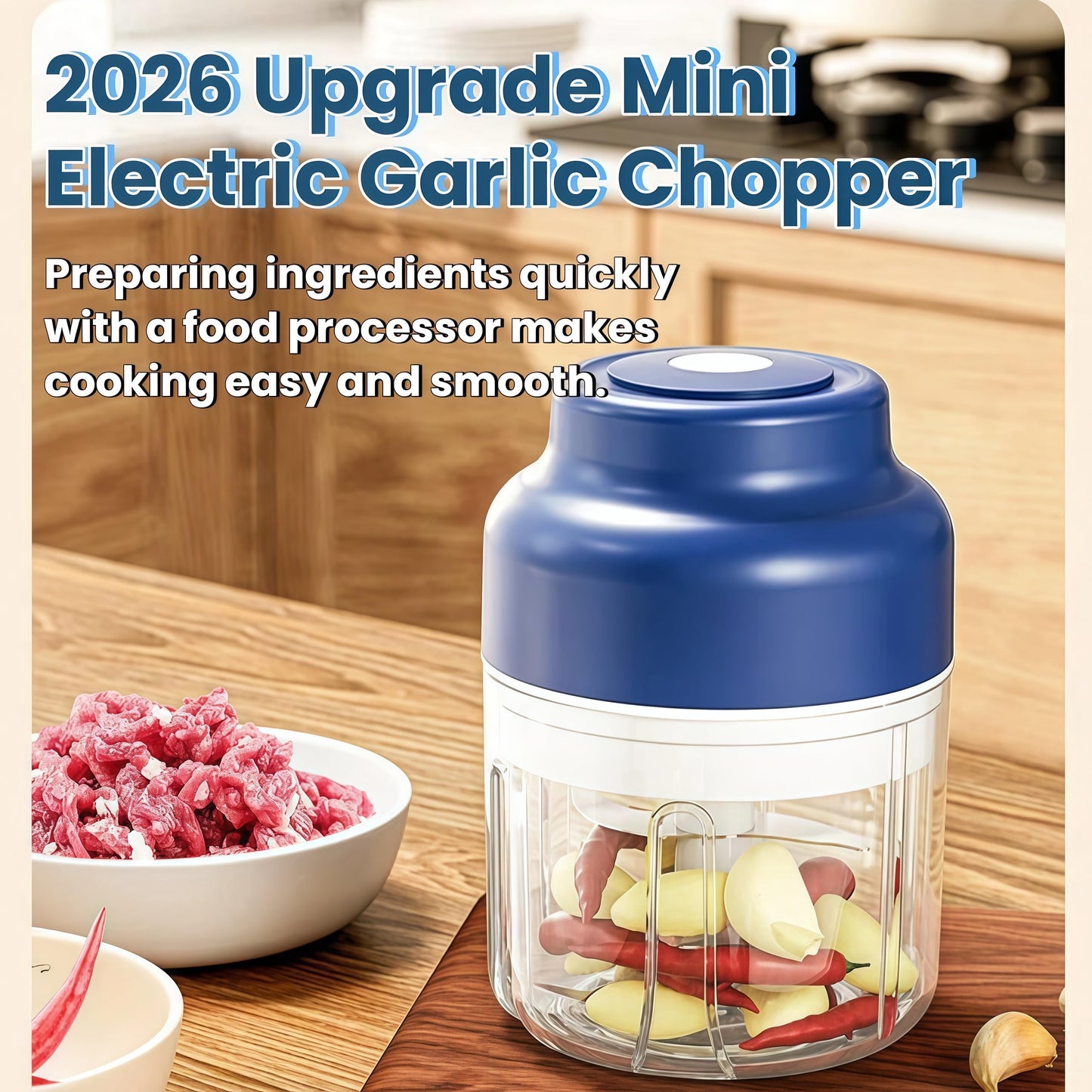 2026 Upgrade Electric Garlic Chopper Mini
