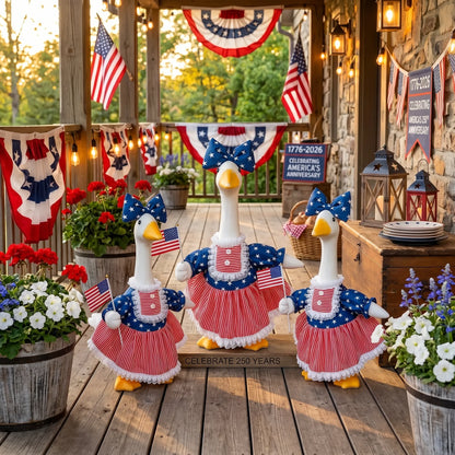 🇺🇸 Patriotic Porch Goose Outfit – Red White & Blue Tutu Dress🏡