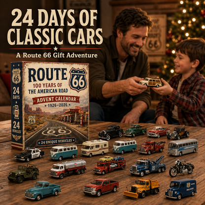 🚗Route 66 Centennial Advent Calendar – 24 Days of American Road Legends | 1926–2026 Collector’s Edition