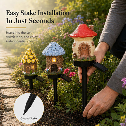 🍄Solar Fairy-Tale Mushroom Cottage Garden Light