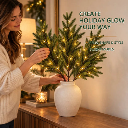 Lighted Norfolk Pine Branches – DIY Holiday Greenery Set