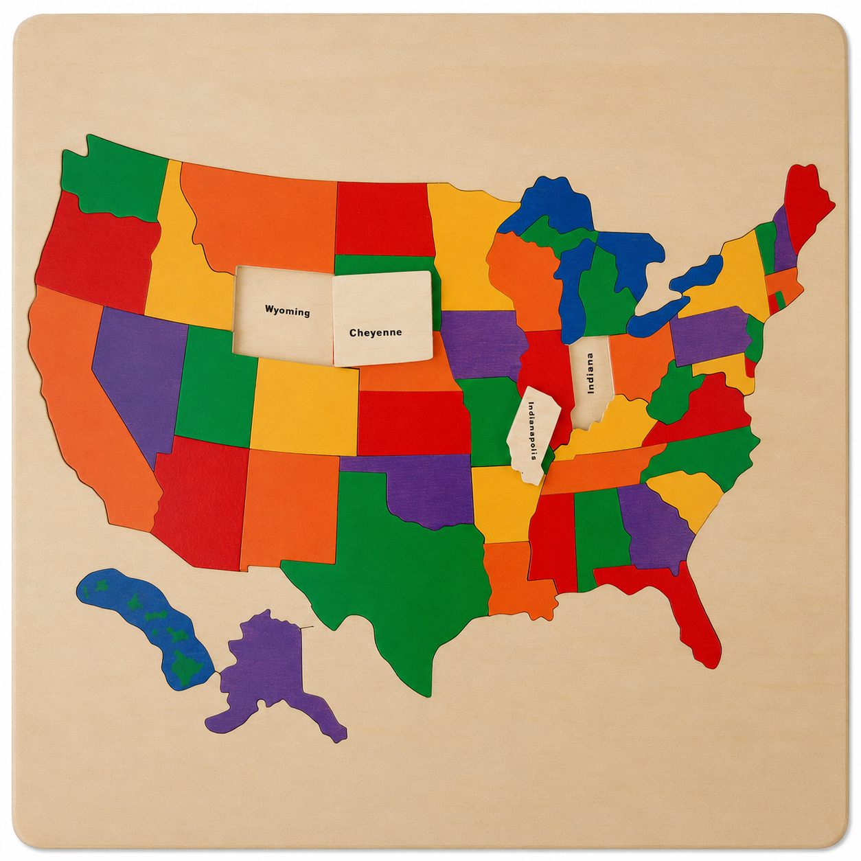🇺🇸 America 250th Anniversary Handmade 50-State Wooden Puzzle Map