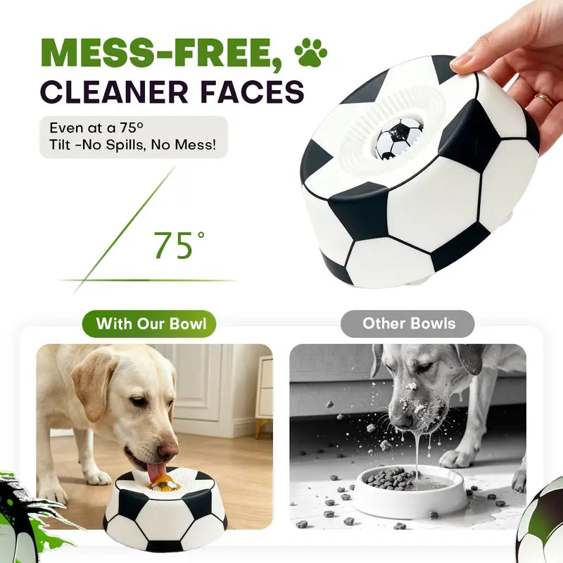 ⚽🐶 PAWPACE SOCCER-STYLE MULTI-PURPOSE DOG LICK BOWL