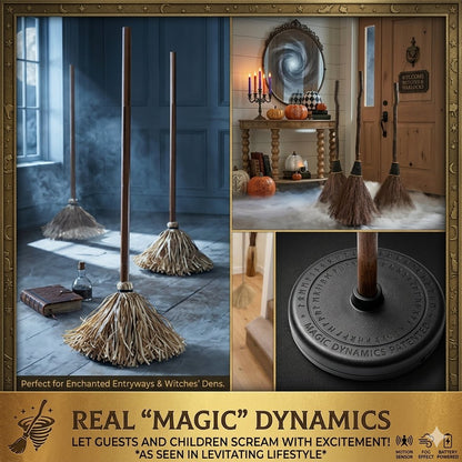 🧙‍♀️Self-Moving Halloween Witch Broom: Motion-Activated Spooky Decor