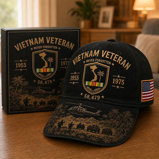 🇺🇸Vietnam Veteran Never Forgotten 1955–1975 Commemorative Cap