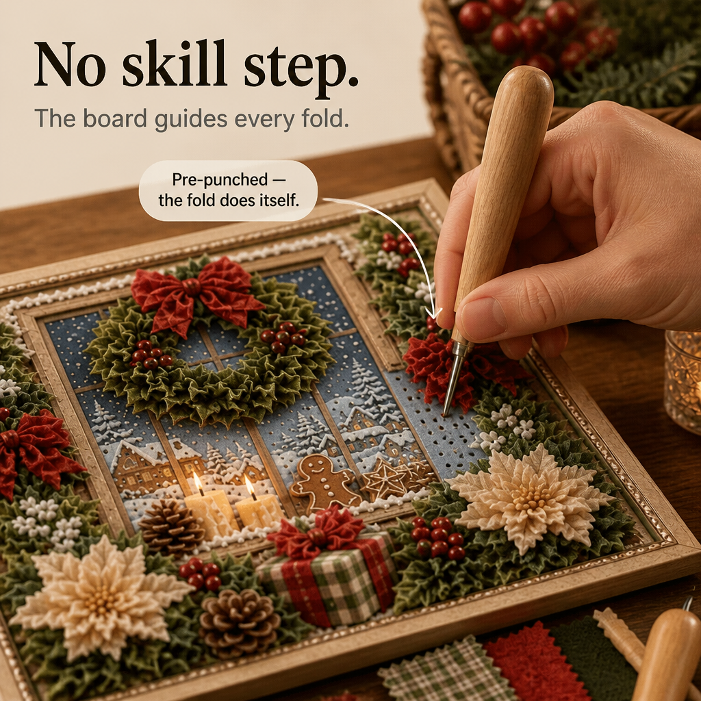 🎄 Christmas 3D Fabric Art Kit | Turn Tiny Fabric Pieces Into Holiday Magic
