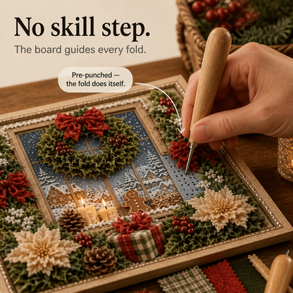 🎄 Christmas 3D Fabric Art Kit | Turn Tiny Fabric Pieces Into Holiday Magic
