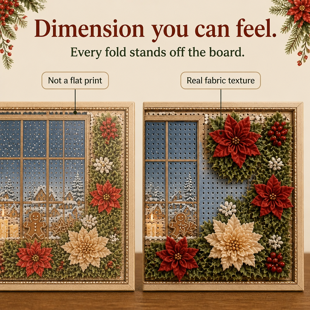 🎄 Christmas 3D Fabric Art Kit | Turn Tiny Fabric Pieces Into Holiday Magic