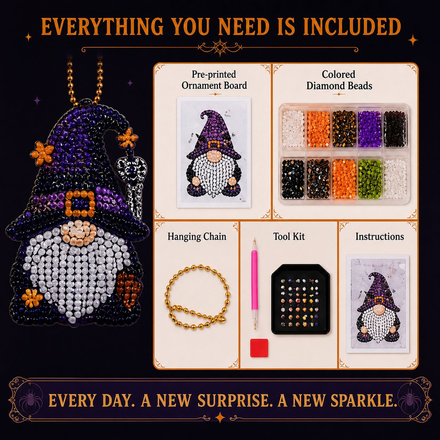 🔥HOT SALE🎃✨ 31 Days of Gnome Surprises Halloween Diamond Painting Advent Calendar