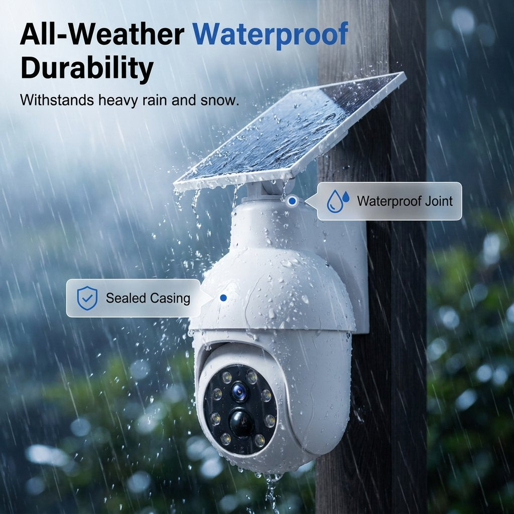 Solar-Powered Simulated Surveillance Camera Street Light
