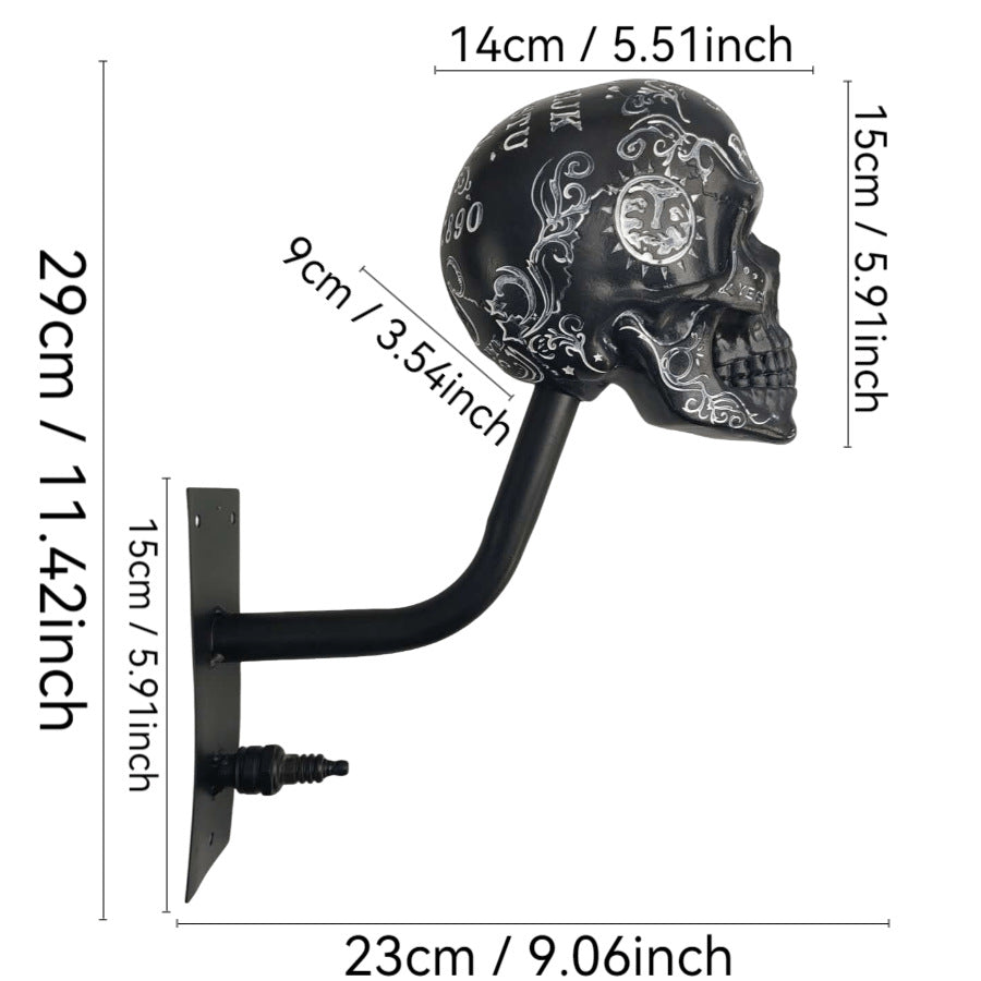 Skull Helmet Wall Mount – Heavy-Duty Biker Helmet & Gear Holder