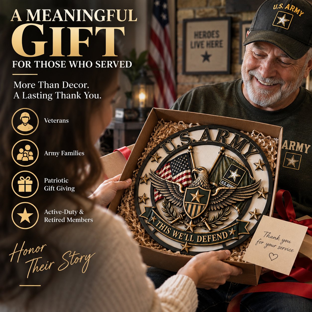 🇺🇸 U.S. Army Tribute Wall Decor