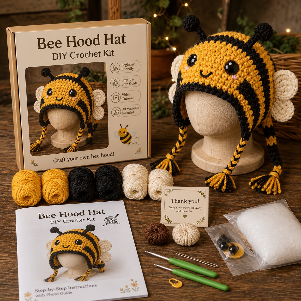 🔥 LAST DAY 49% OFF – 🐾✨ Animal Hood Hat DIY Crochet Kit | Premium Soft Yarn Materials with Step-by-Step Guide DIY Handmade Wearable Animal Character Hood 🧶🎭✨