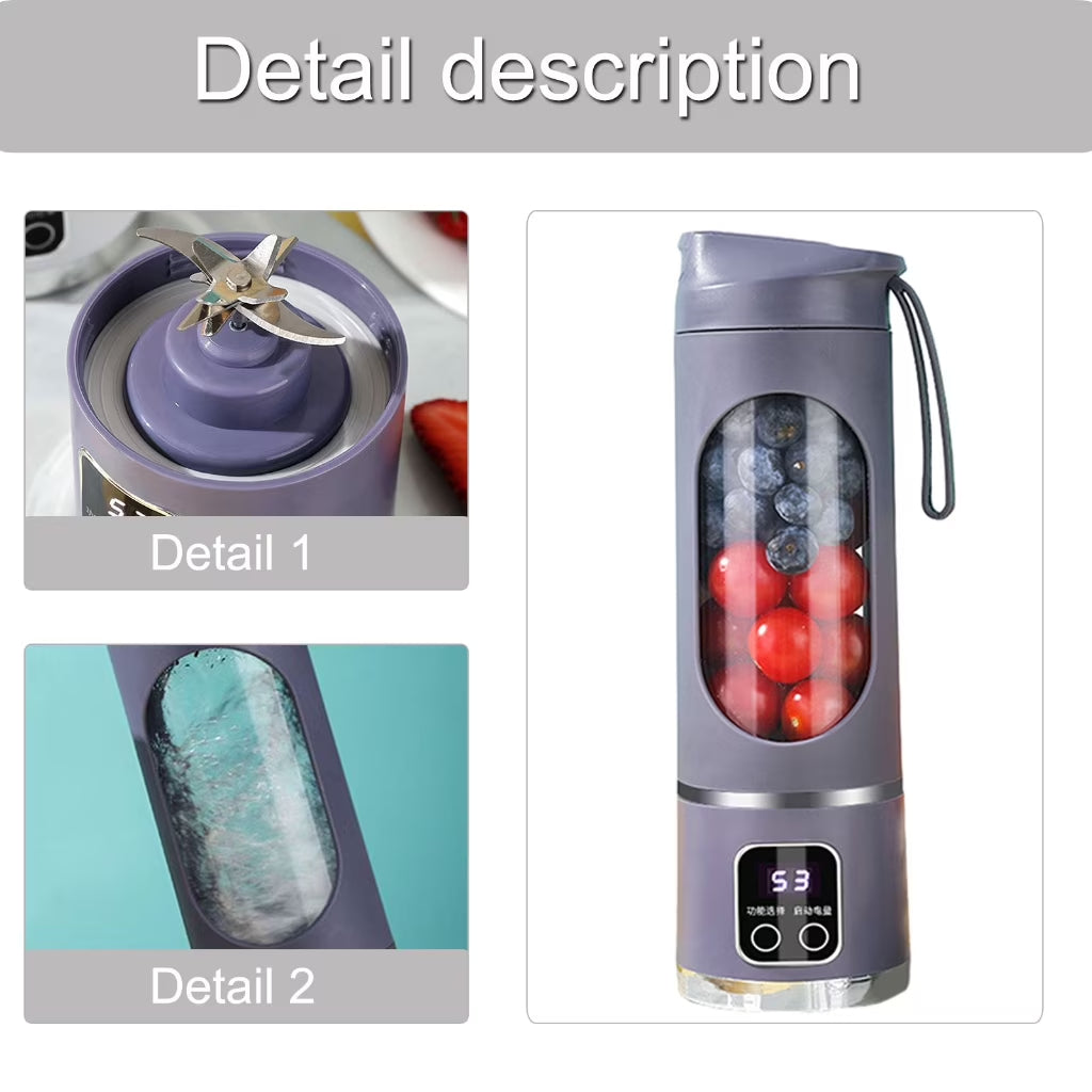 Digital Display Juicer Machine Portable Blenders Appliance Bottle Kitchen Electric Juicer Appliances
