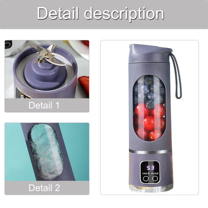 Digital Display Juicer Machine Portable Blenders Appliance Bottle Kitchen Electric Juicer Appliances