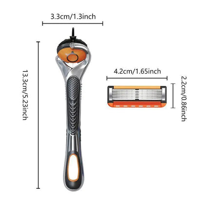Men's razor replacement blade set, 24/48 blades (with free handle) - Ultra-sharp stainless steel blades for a smooth shave, men's double-edge razor blades, men's travel razor set