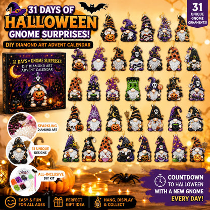 🔥HOT SALE🎃✨ 31 Days of Gnome Surprises Halloween Diamond Painting Advent Calendar