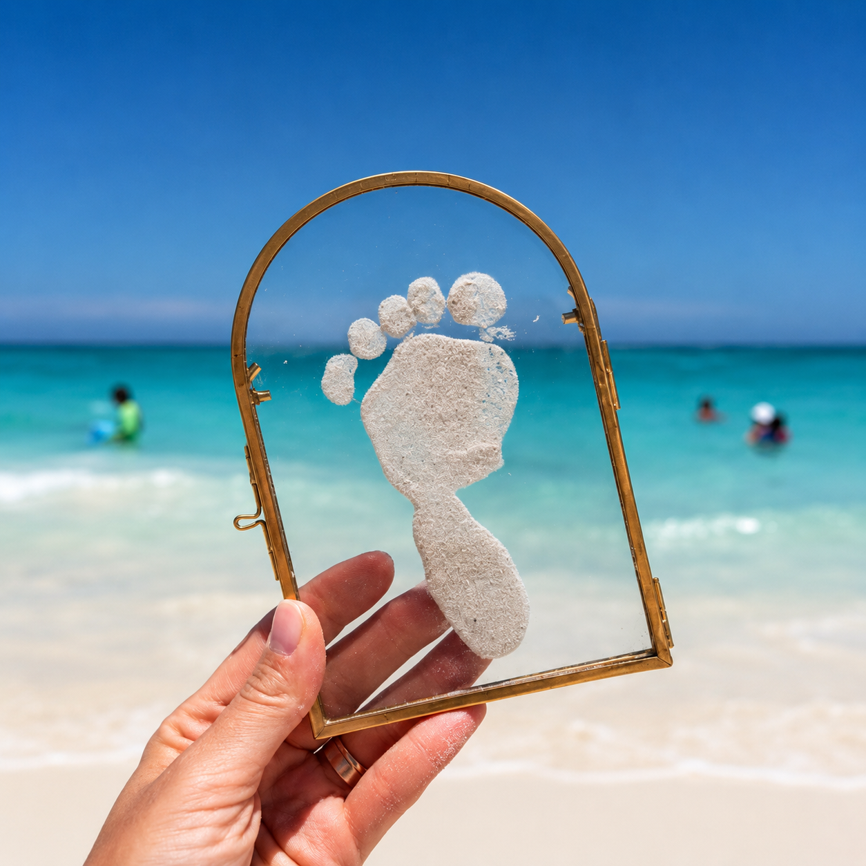 👣 Capture Baby's First Beach Steps – Sand Print Memory Frame