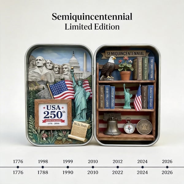 🔥 ❤️🗽USA 250th Anniversary Pocket Diorama Tin