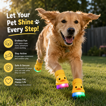 🐥 DuckGlow™ LED Pet Shoes – Make Every Step Fun & Adorable😻