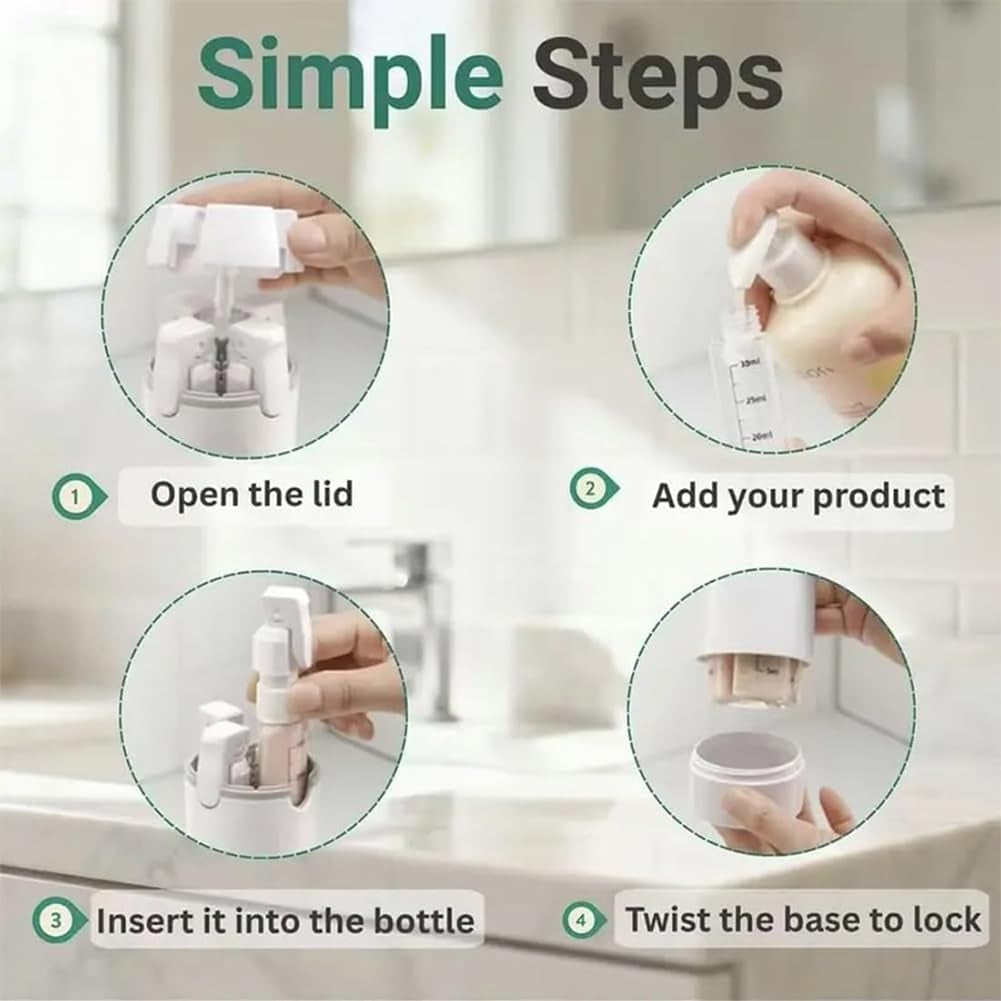 Travel Dispenser Cup - Leakproof 4-in-1 Travel Dispenser