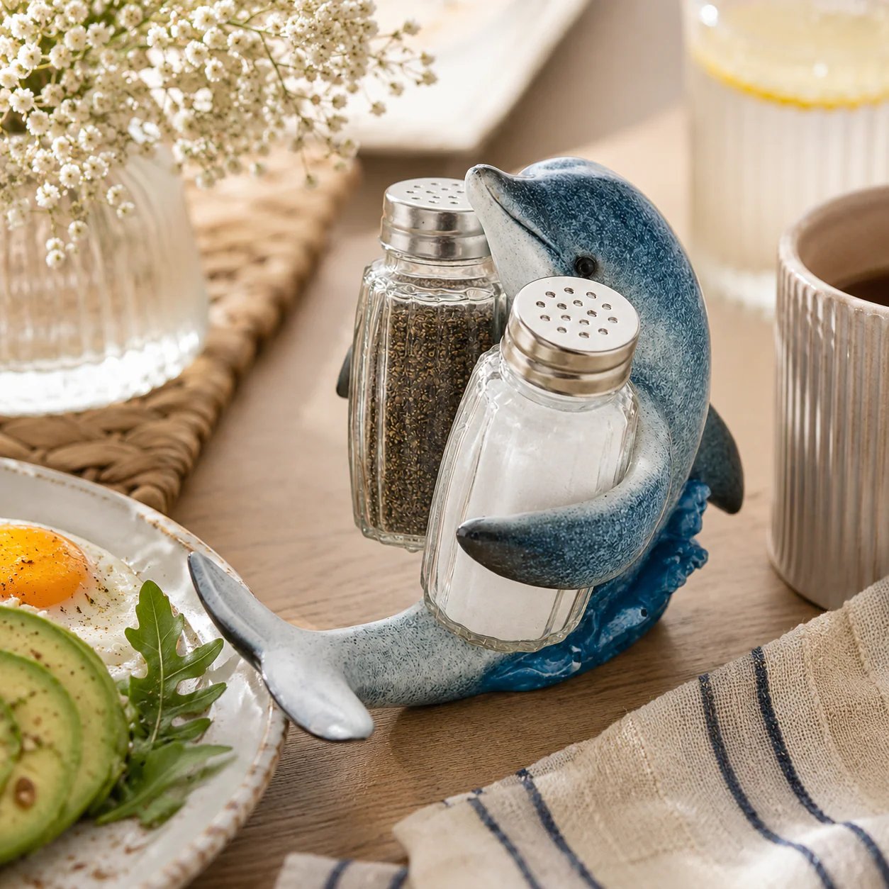 ⚡Hot Sales 🔥Coastal Animal Salt & Pepper Shaker Holder Set