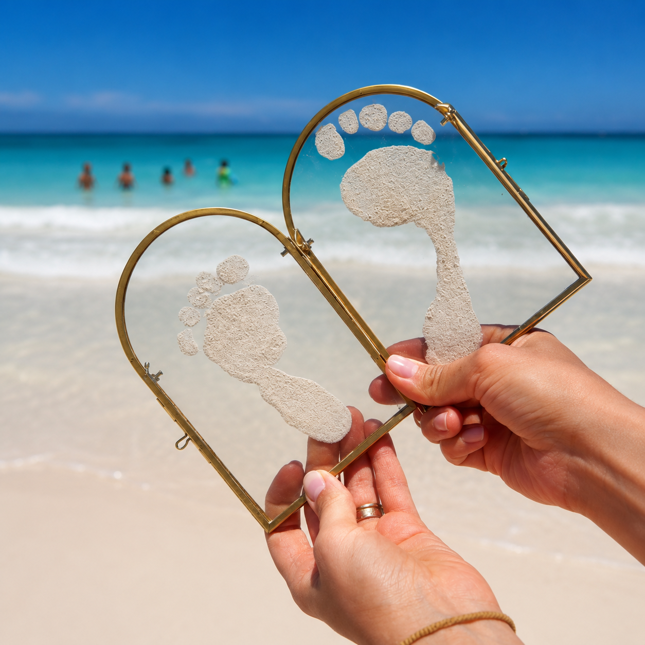 👣 Capture Baby's First Beach Steps – Sand Print Memory Frame