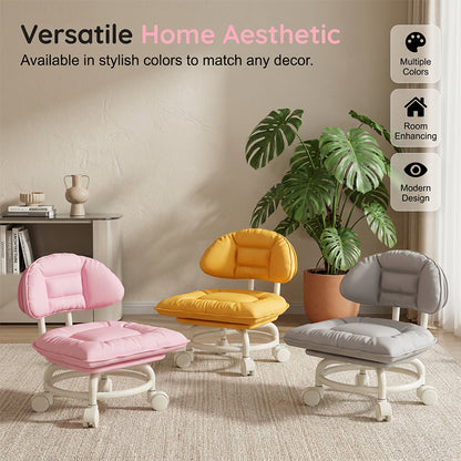 🪑Rolling Low Stool with Backrest – Padded seat & silent casters – Perfect for workshops, garages or studios – comfortable and mobile 🛠️✨