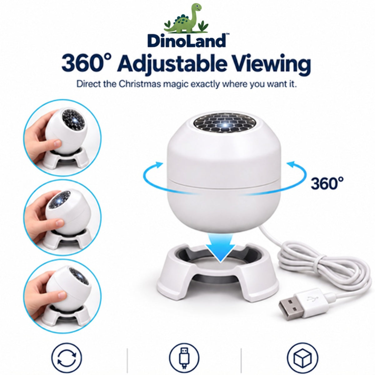 🦕✨Dinosaur Projector Light – 360° Rotating Prehistoric Adventure Night Light
