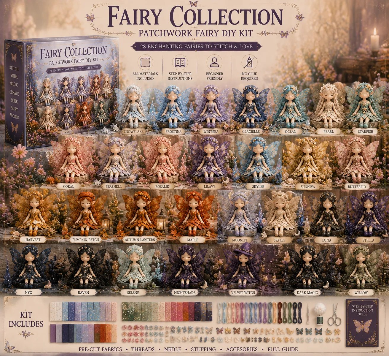 🔥Buy 2 Free Shipping - 🧵Fairy Patchwork DIY Collection