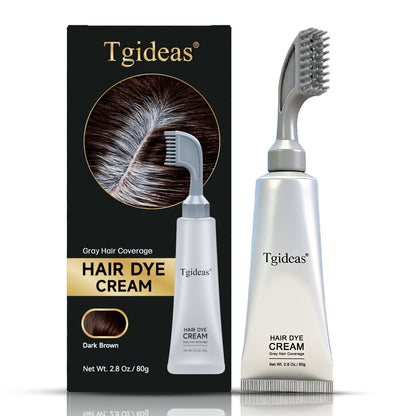 Comb - In Hair Dye Cream for Gray Coverage -Natural Black & Dark Brown