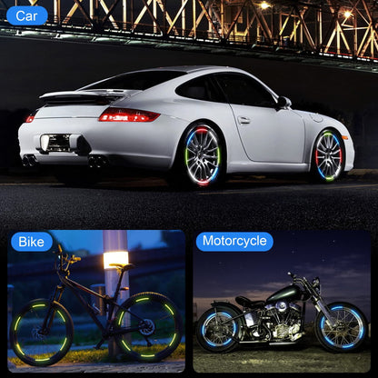 20 PCS Creative Wheel Hub Rim Reflective Stickers