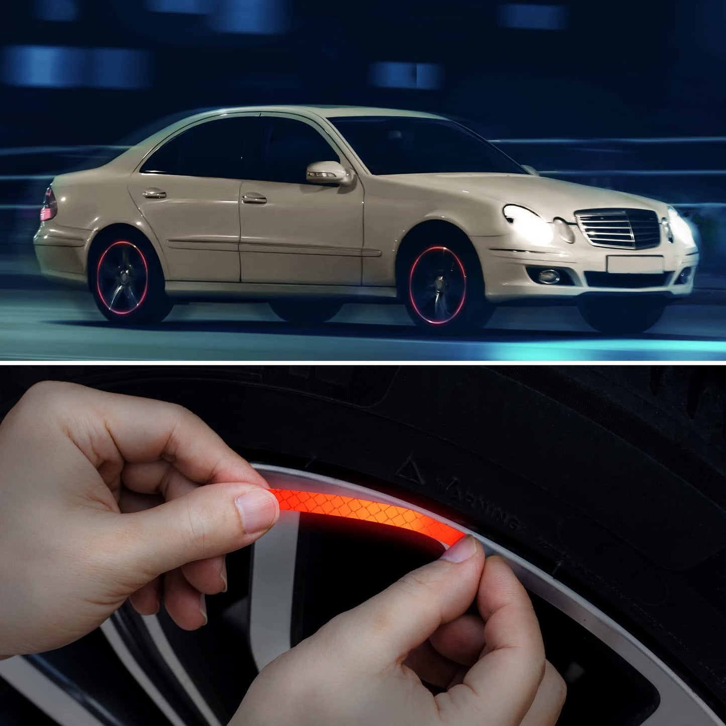 20 PCS Creative Wheel Hub Rim Reflective Stickers