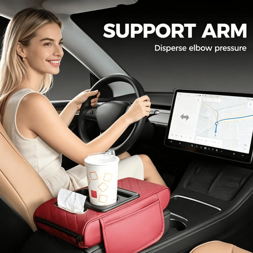 🚘Multifunctional PU Leather Car Armrest Box Mat