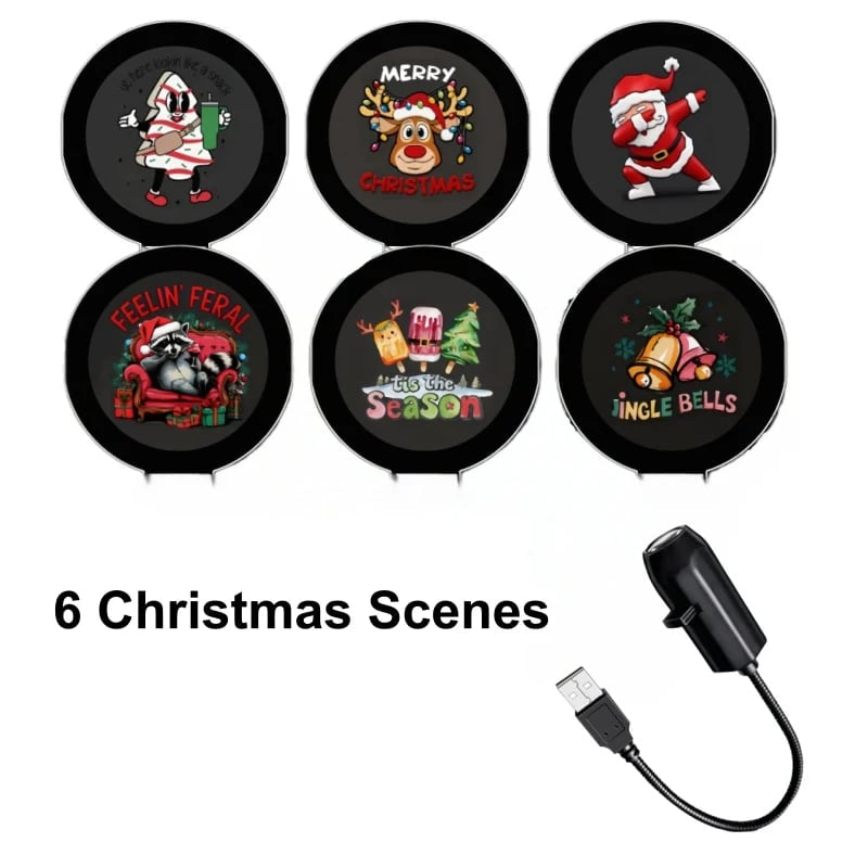 📽️Plug-&-Play HD Christmas Projector – 6 or 10 Festive Scenes