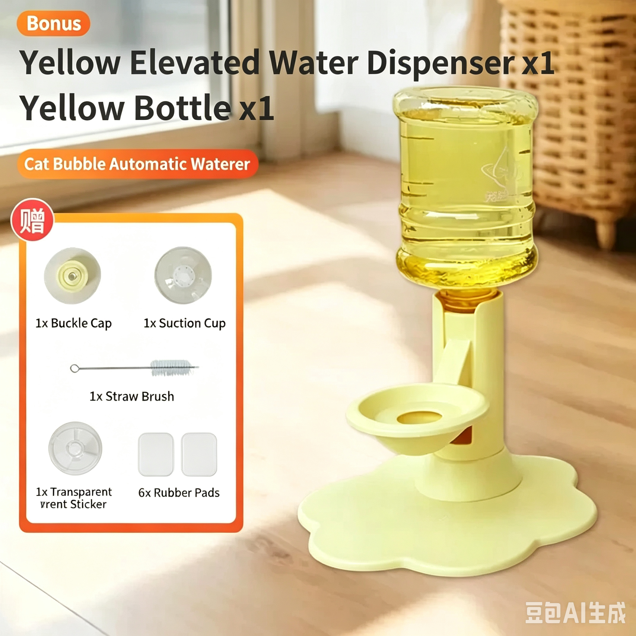 Yellow with bottle