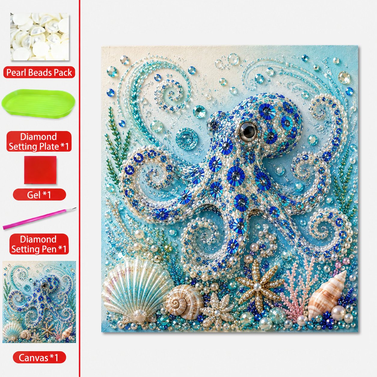 🌊✨💯Ocean Theme Pearl Art DIY Kit – Relaxing DIY Craft to Create Stunning Coastal Artwork