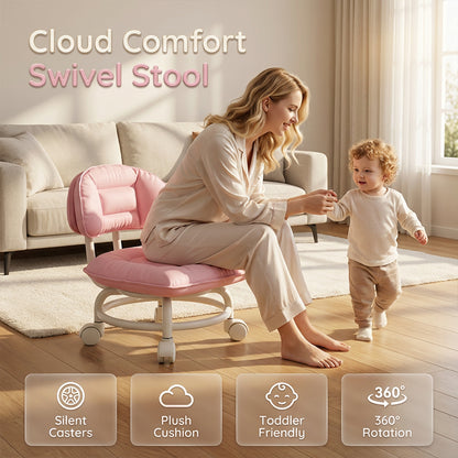 🪑Rolling Low Stool with Backrest – Padded seat & silent casters – Perfect for workshops, garages or studios – comfortable and mobile 🛠️✨