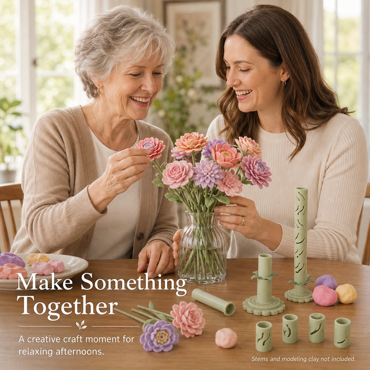 🌷Modular Clay Bloom Maker with 9 Shaping Sleeves🎨