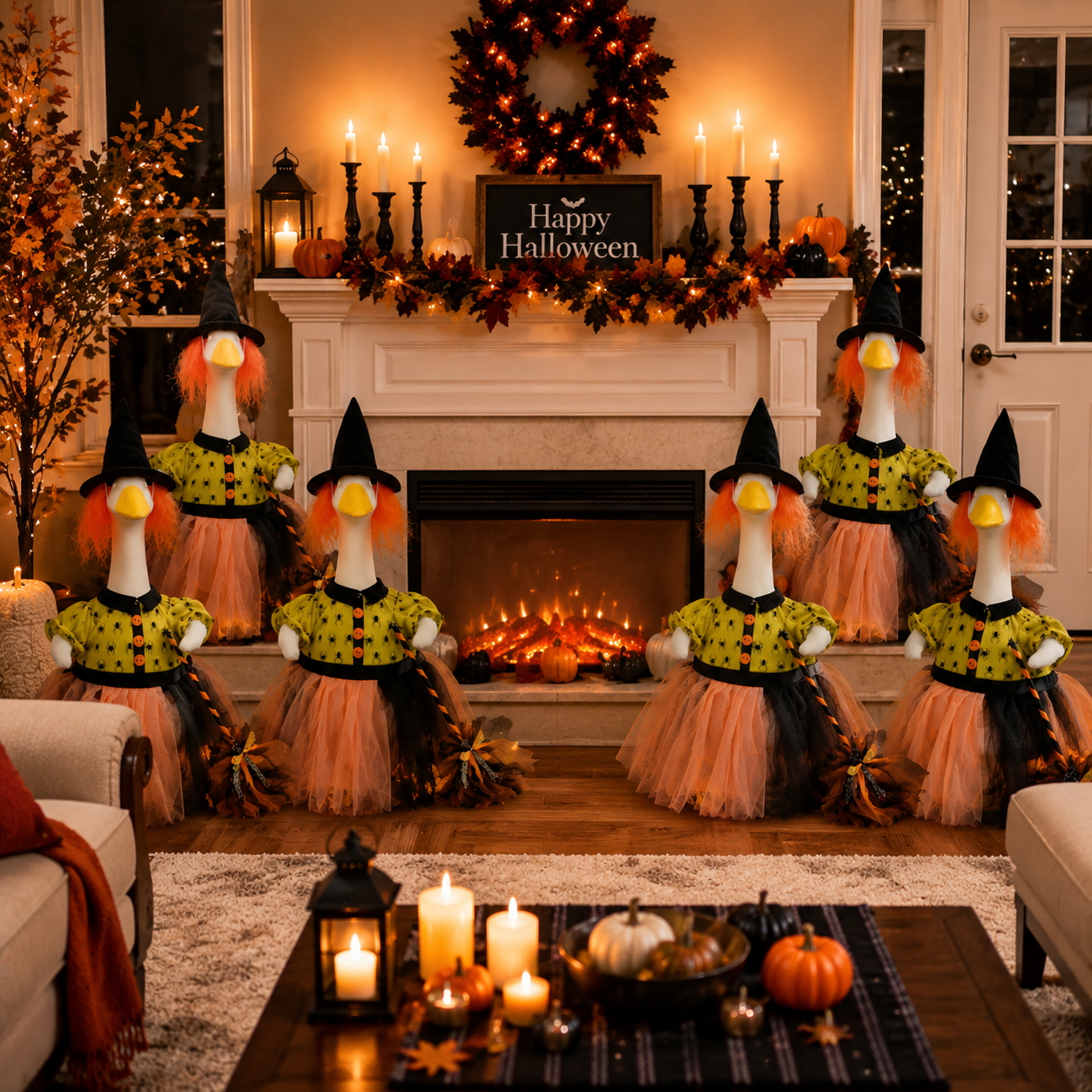 🧙‍♀️ Halloween Witch Goose Outfit™ – Spooky Fall Porch Decor Costume for 23" Lawn Goose Statue