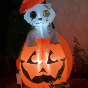 🐱HALLOWEEN FLASH SALE: 5FT INFLATABLE CAT ON PUMPKIN — THE ULTIMATE YARD DECORATION!🐱