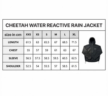 Water Reactive Cheetah Rain Jacket