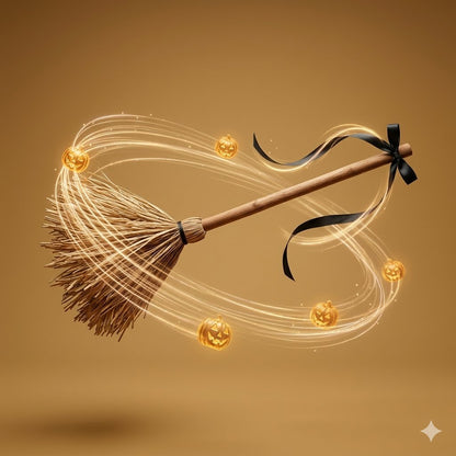 🧙‍♀️Self-Moving Halloween Witch Broom: Motion-Activated Spooky Decor