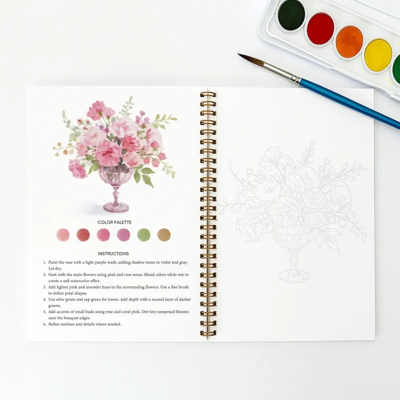 🔥Christmas Sale🎁 🖼️Beginner-Friendly💕 Watercolor Workbook