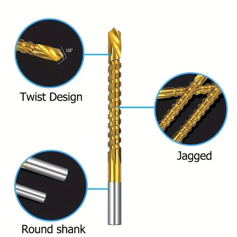 🔥HOT SALE ✨🛠️ 6-Piece Serrated Side-Cutting Drill Bit Set