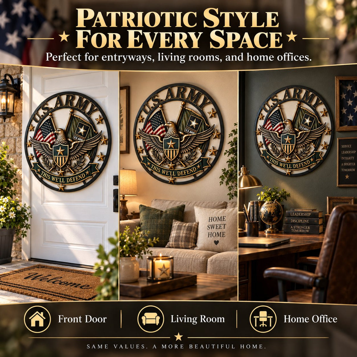 🇺🇸 U.S. Army Tribute Wall Decor