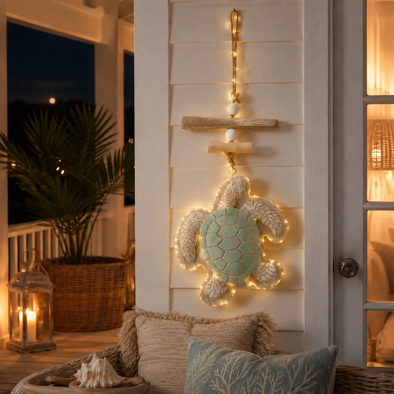 🐢Lighted Coastal Sea Turtle Wall Decor with Remote